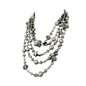 Silver and grey multilayered necklace